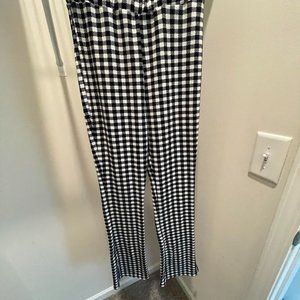 Gingham Stretchy Flare Leg Pants